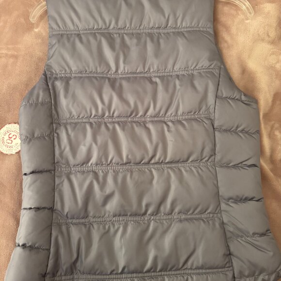 NWT SO Authentic American Heritage Grey and Mint Hooded Puffy Vest - Picture 5 of 5